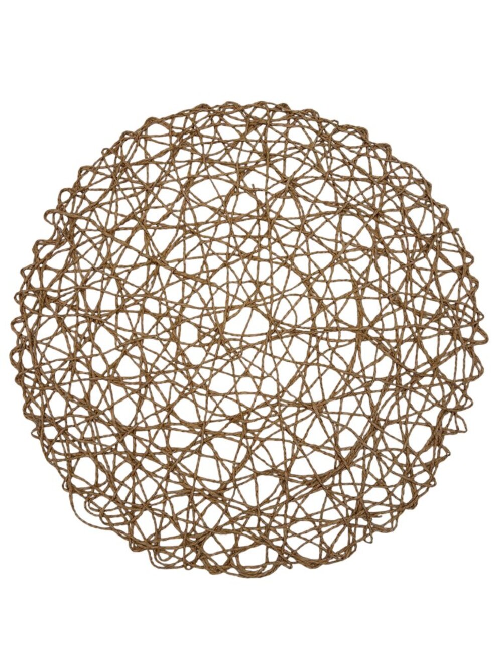 Modern Round Rope Placemats Twine Neutral Tan Set of 6 Minimalist